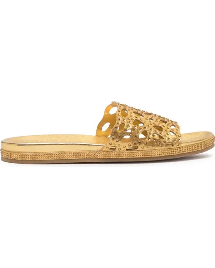 BYANKA CASUAL SANDAL OPEN TOE WITH RHINESTONE DETAILING