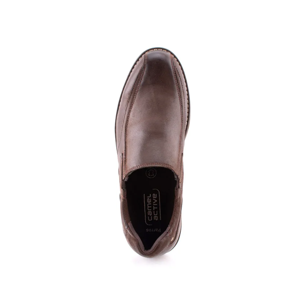 camel active Leather Basic Slip On Shoes Men Coffee PARROS 852404-FF1-33 COFFEE