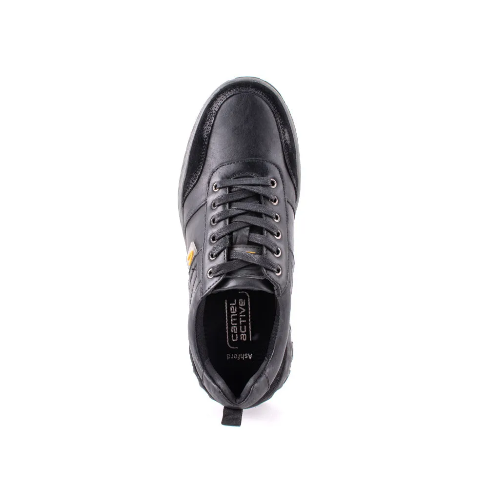 camel active Leather Classic Lace Up Shoes Men Black ASHFORD 852406-RS2-1