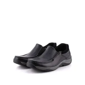 camel active Leather Plain Smooth Slip On Shoes Men Black PULSOR 852408-RS1-1