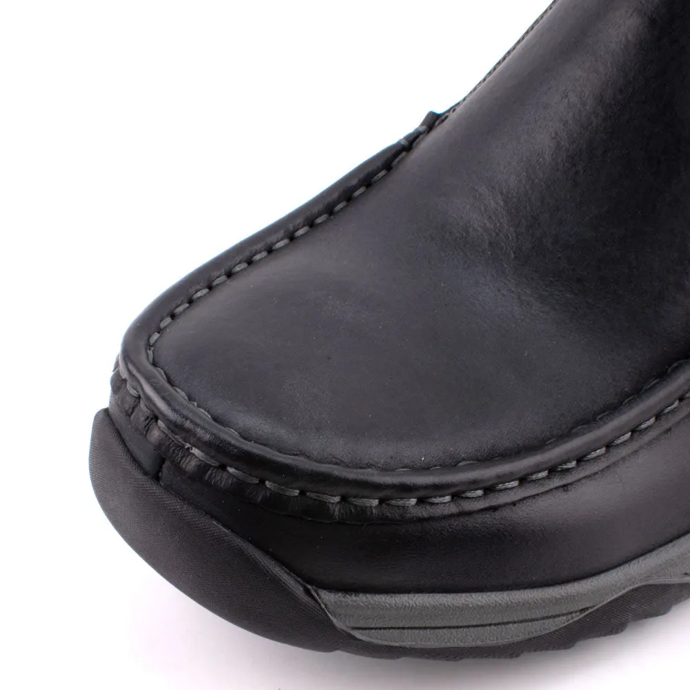 camel active Leather Plain Smooth Slip On Shoes Men Black PULSOR 852408-RS1-1