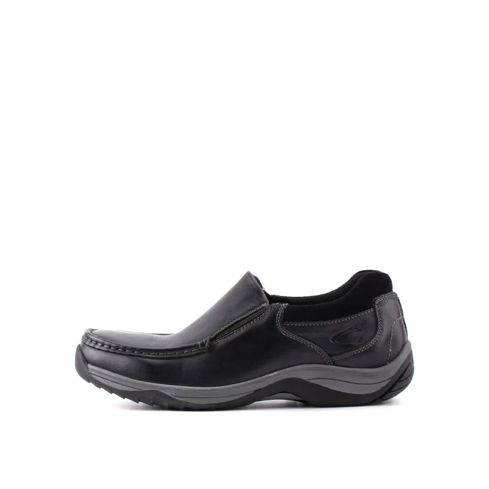 camel active Leather Plain Smooth Slip On Shoes Men Black PULSOR 852408-RS1-1