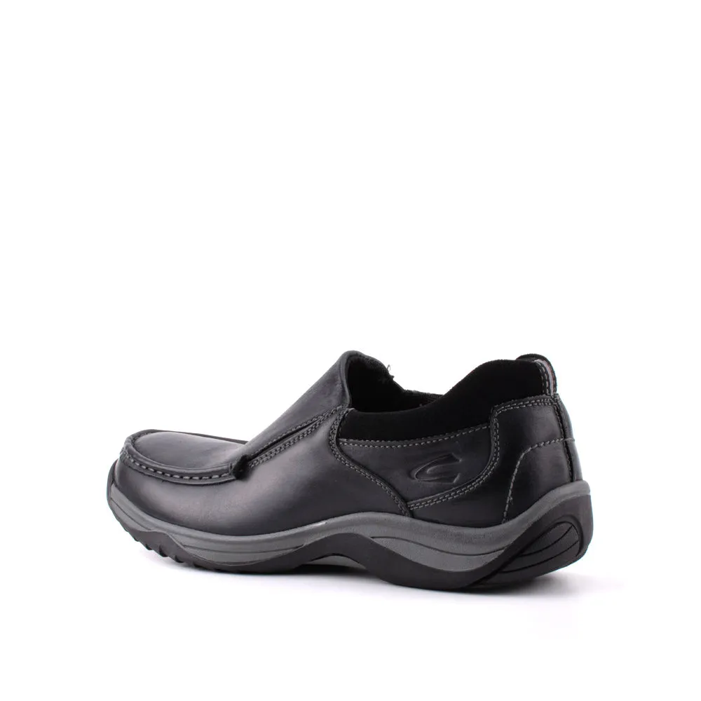 camel active Leather Plain Smooth Slip On Shoes Men Black PULSOR 852408-RS1-1
