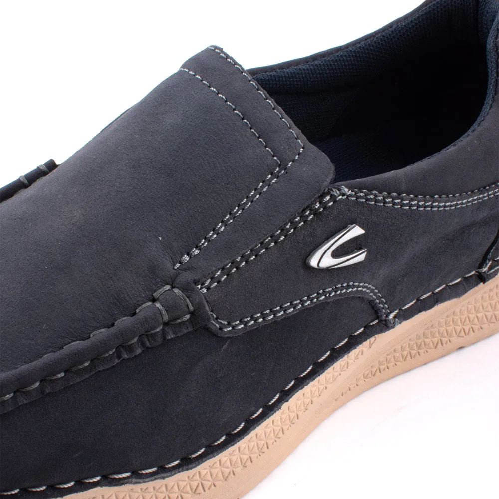 camel active Leather Smooth Slip On Shoes Men Navy VENETO 852412-AA1-43