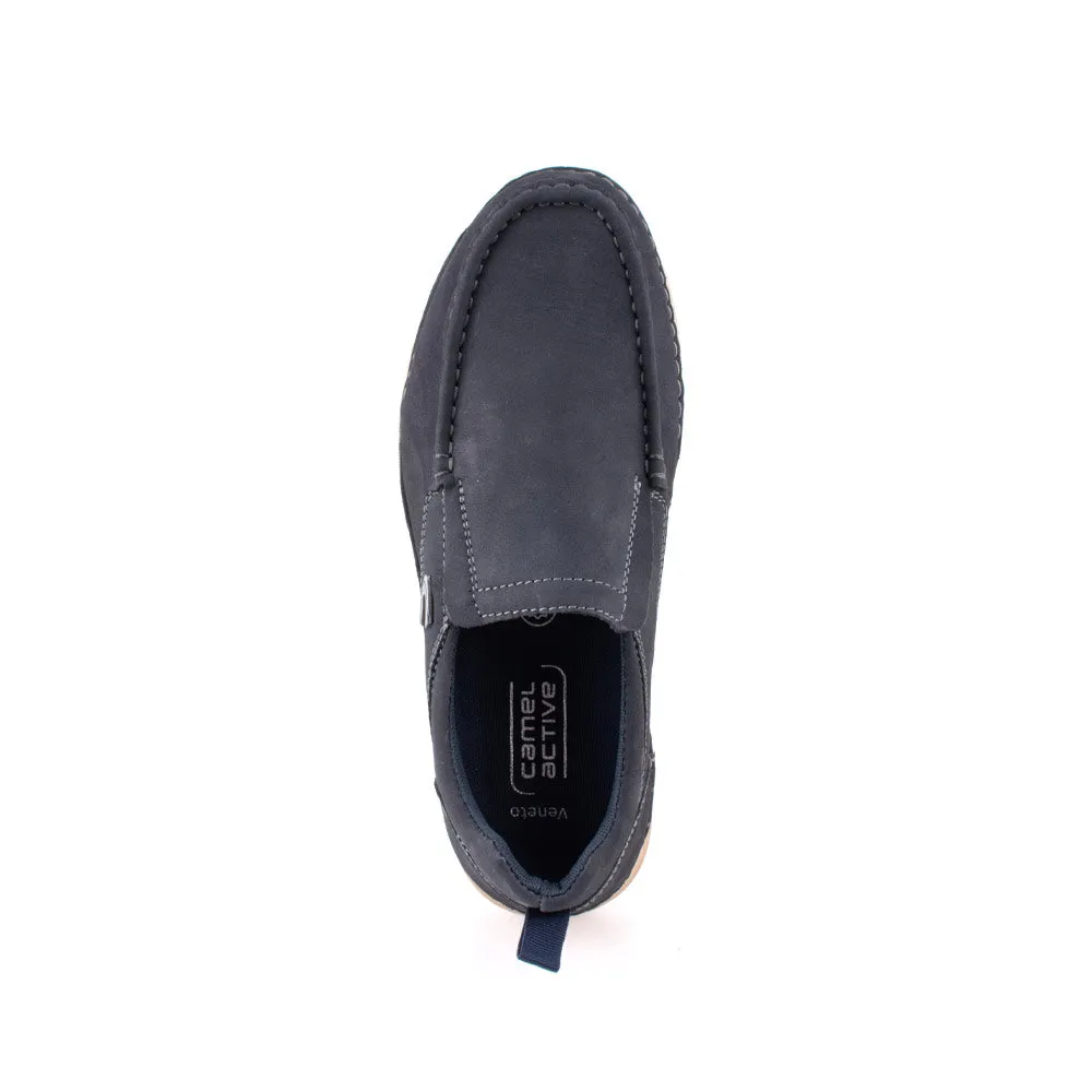 camel active Leather Smooth Slip On Shoes Men Navy VENETO 852412-AA1-43