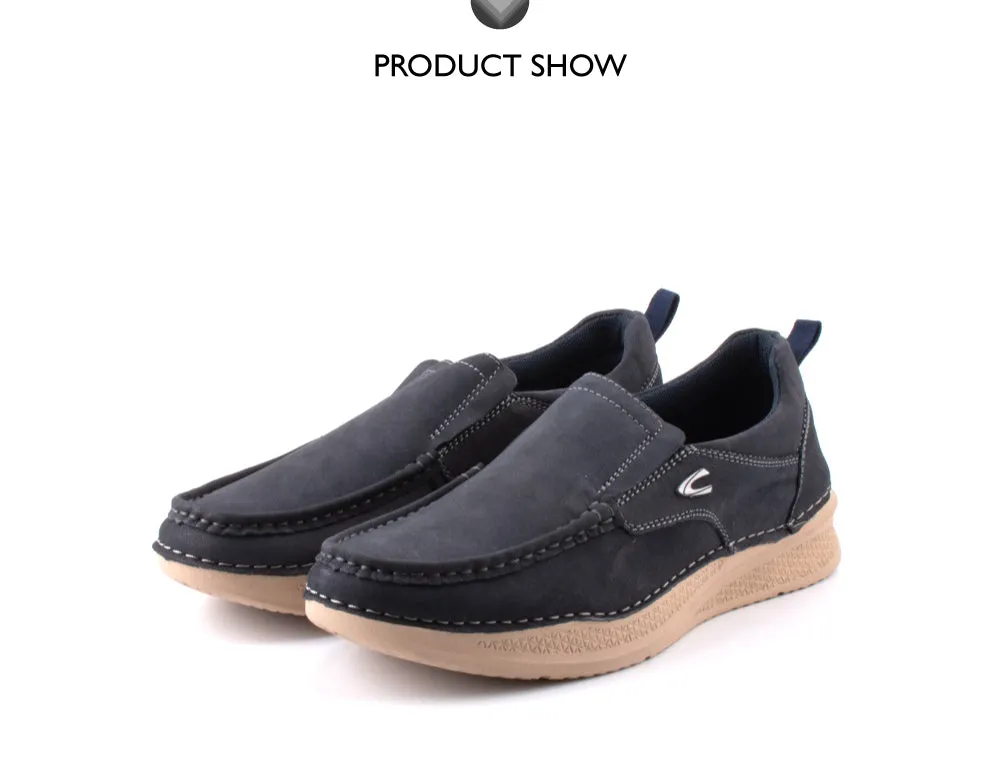 camel active Leather Smooth Slip On Shoes Men Navy VENETO 852412-AA1-43