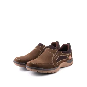 camel active Nubuck Leather Slip On Shoes Men Dark Olive LIGUR 852411-AA2-72