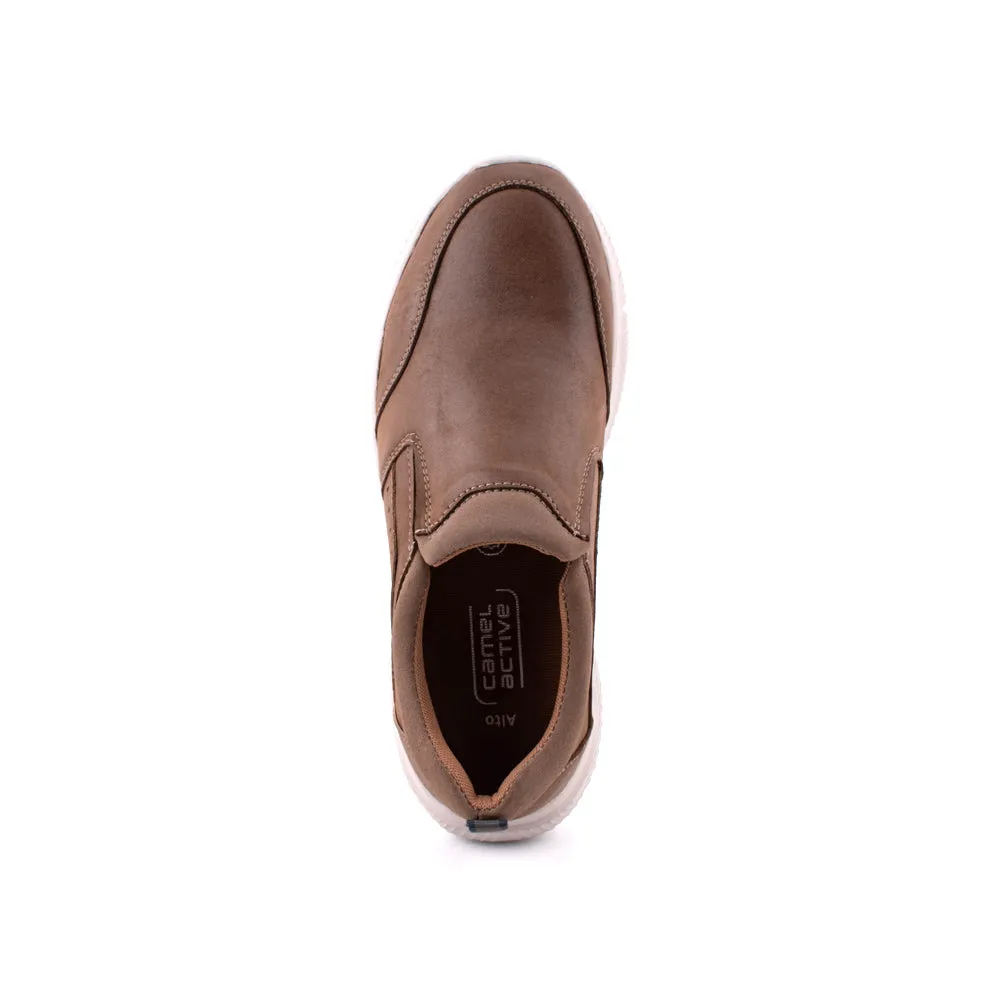 camel active Suede Leather Slip On Shoes  Men Taupe ALTO 852410-AA1-63
