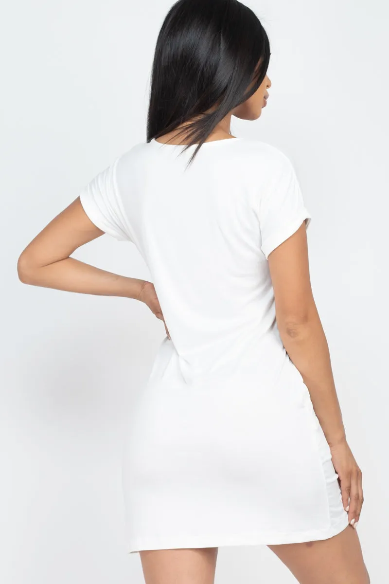 Cap Sleeve Pocket Mini Dress