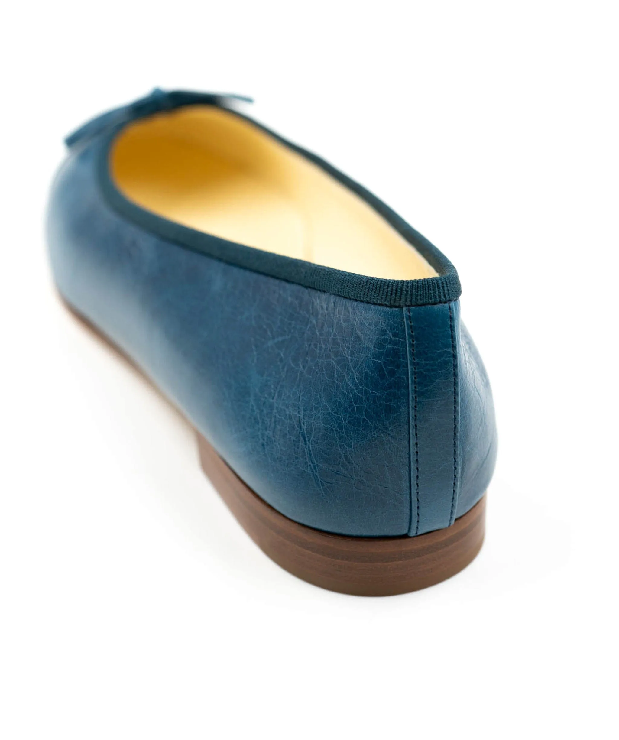 Chanel teal classic ballet flats AEL1071