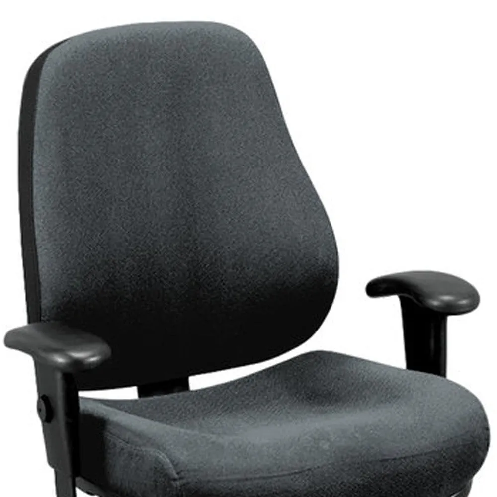 Charcoal Tilt Tension Control Fabric Chair By Homeroots