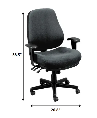 Charcoal Tilt Tension Control Fabric Chair By Homeroots