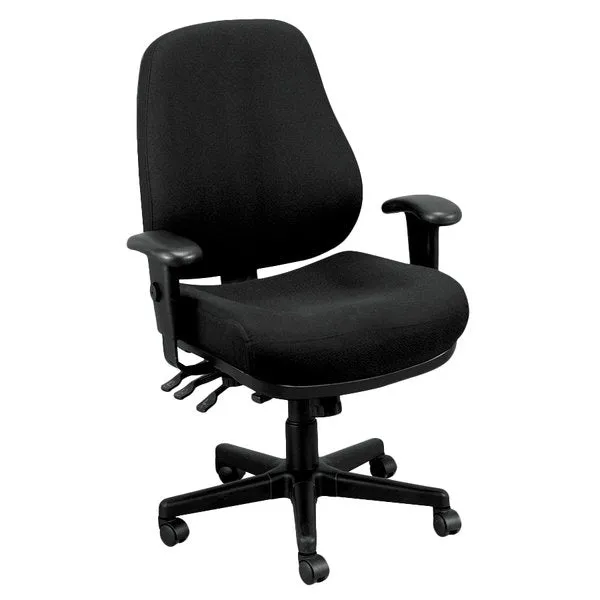 Charcoal Tilt Tension Control Fabric Chair By Homeroots
