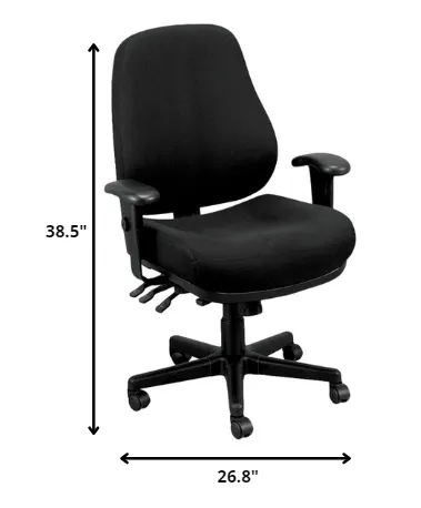 Charcoal Tilt Tension Control Fabric Chair By Homeroots