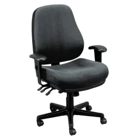 Charcoal Tilt Tension Control Fabric Chair By Homeroots