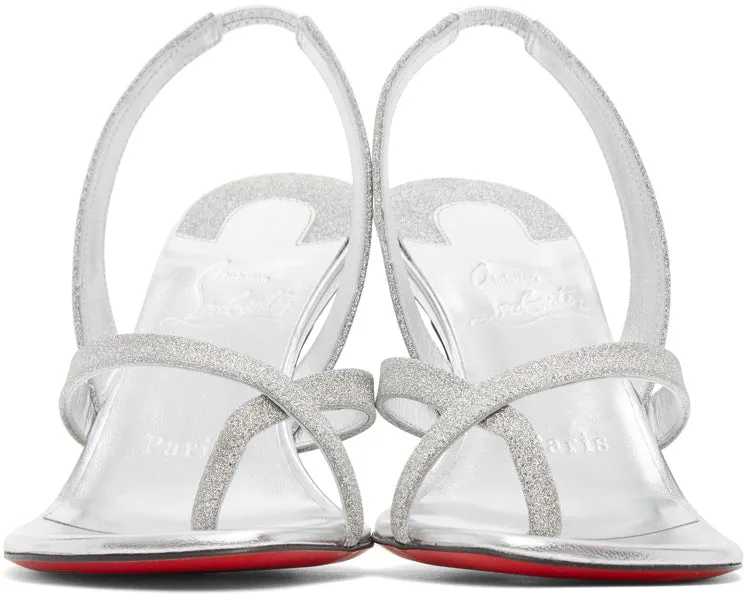 Christian Louboutin Silver Taralita 85 Heeled Sandals