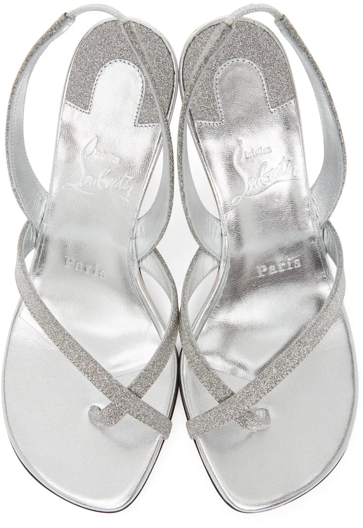 Christian Louboutin Silver Taralita 85 Heeled Sandals