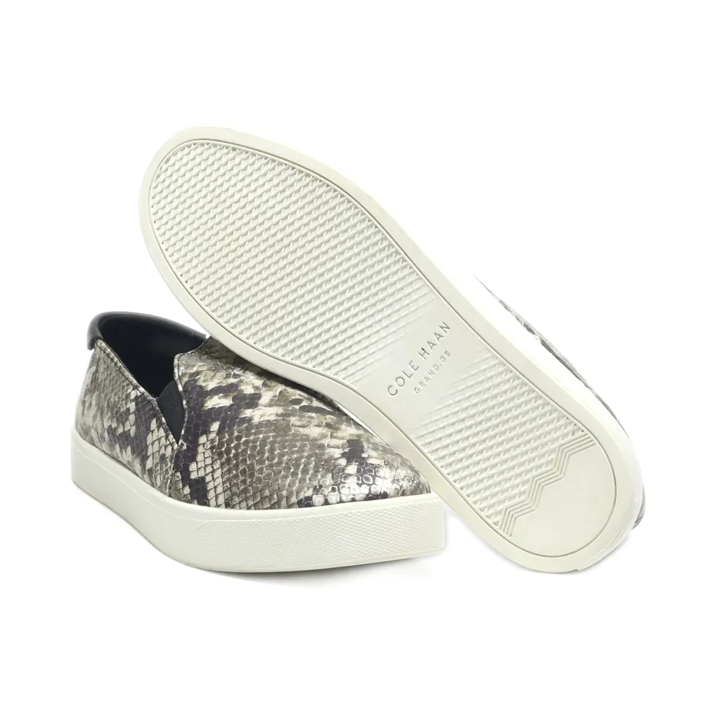 Cole Haan Slip Ons Leather Grey Colour For Women