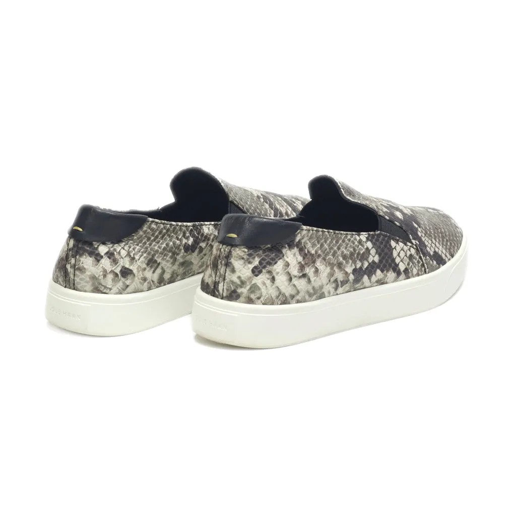 Cole Haan Slip Ons Leather Grey Colour For Women