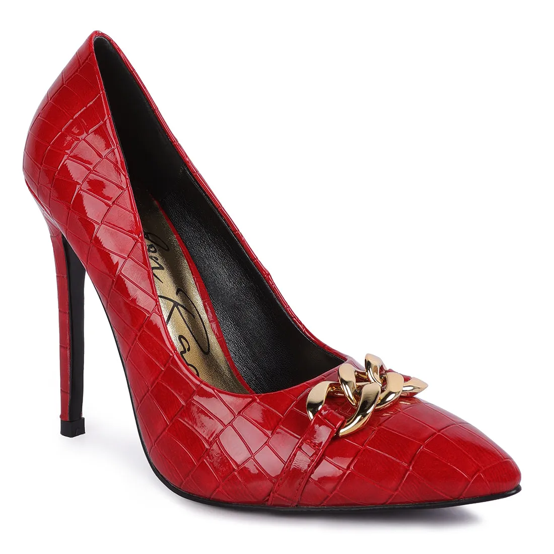 Croc Metal Chain Pump Heels