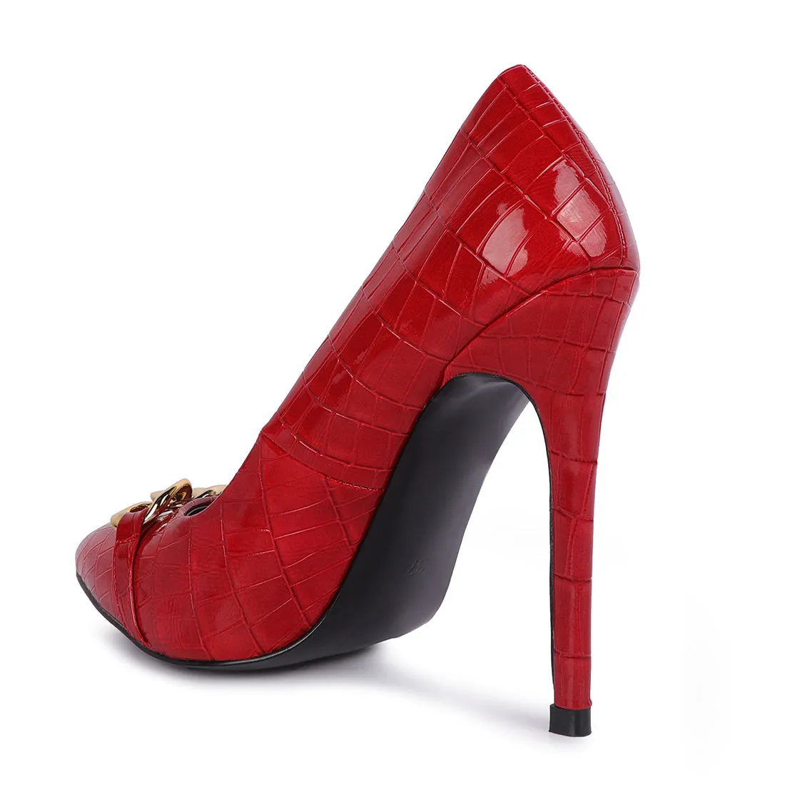 Croc Metal Chain Pump Heels
