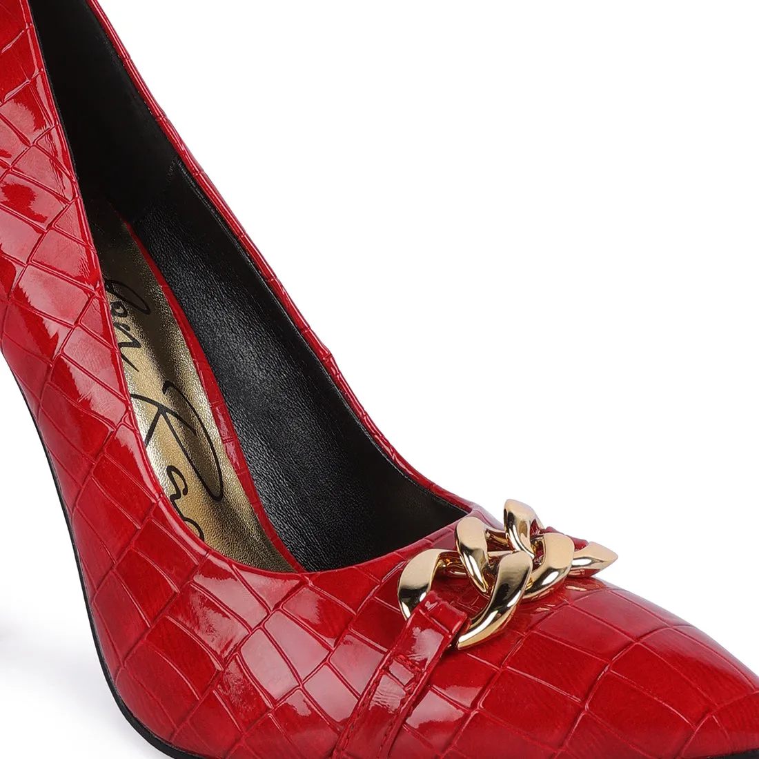 Croc Metal Chain Pump Heels