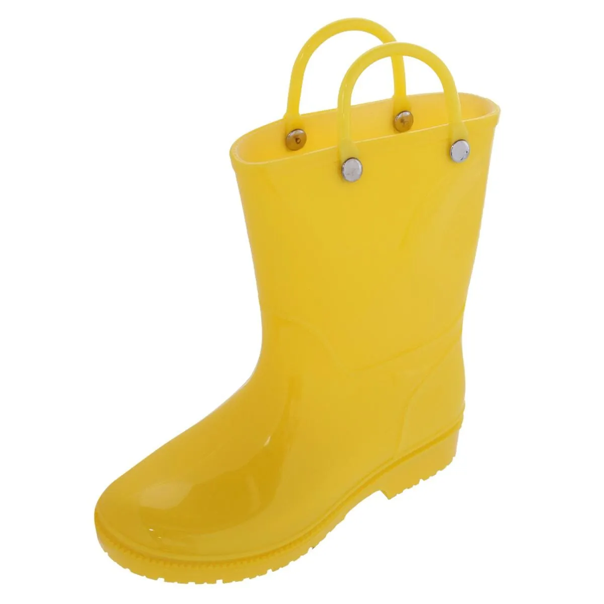 CTM® Kids' Solid Color Waterproof Rainboots with Handles