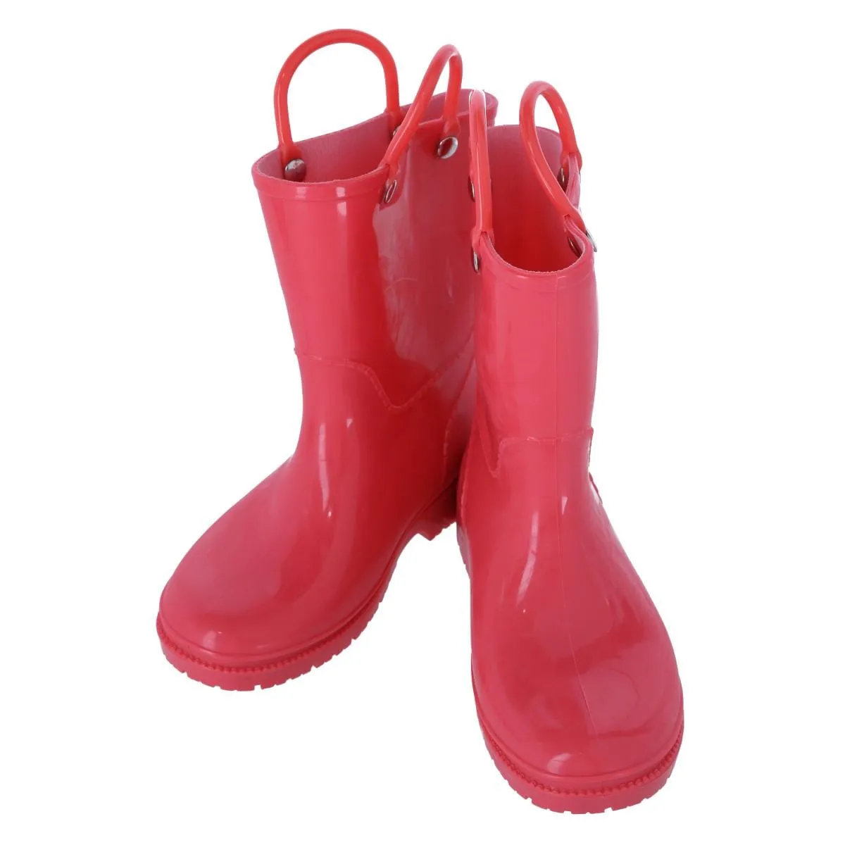 CTM® Kids' Solid Color Waterproof Rainboots with Handles