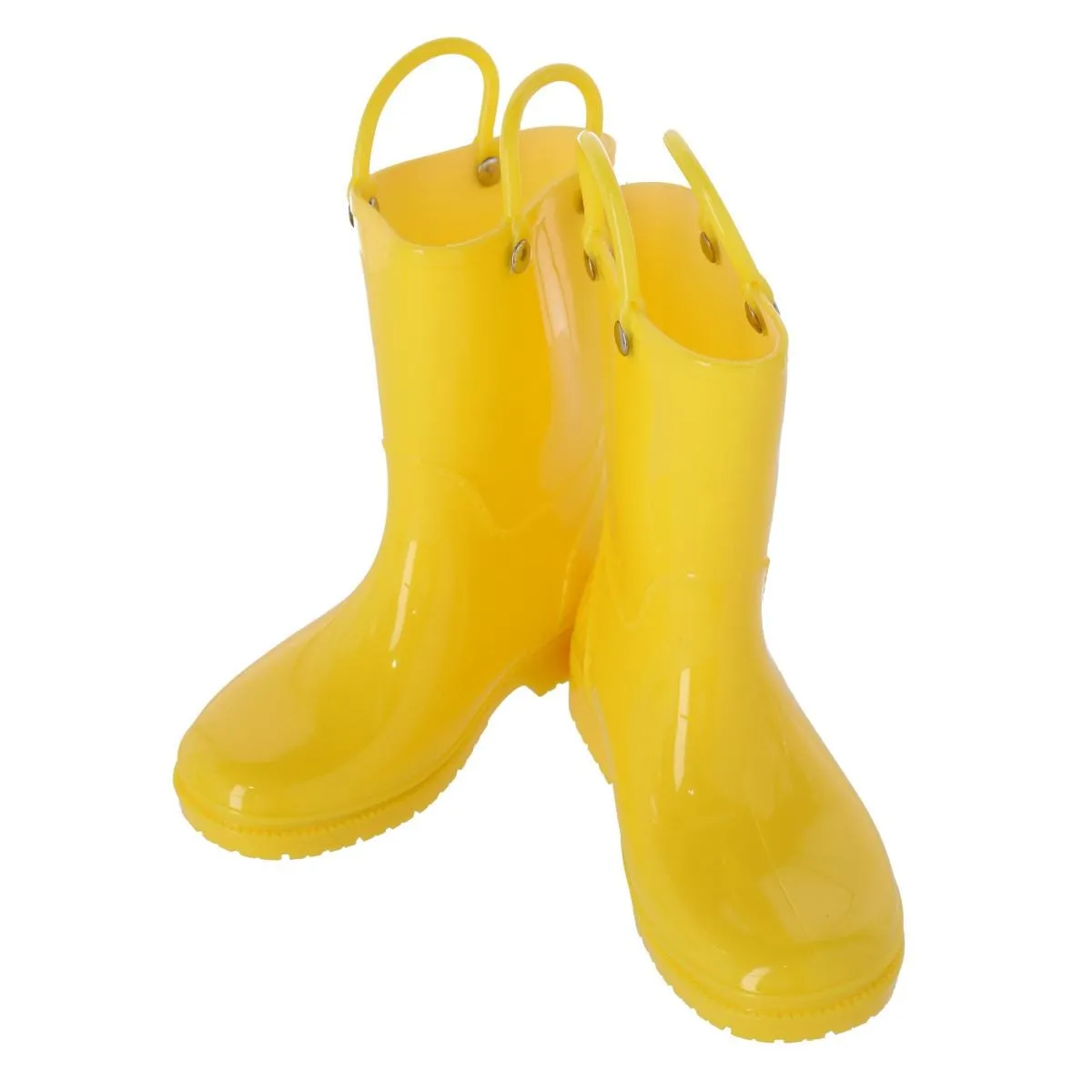 CTM® Kids' Solid Color Waterproof Rainboots with Handles