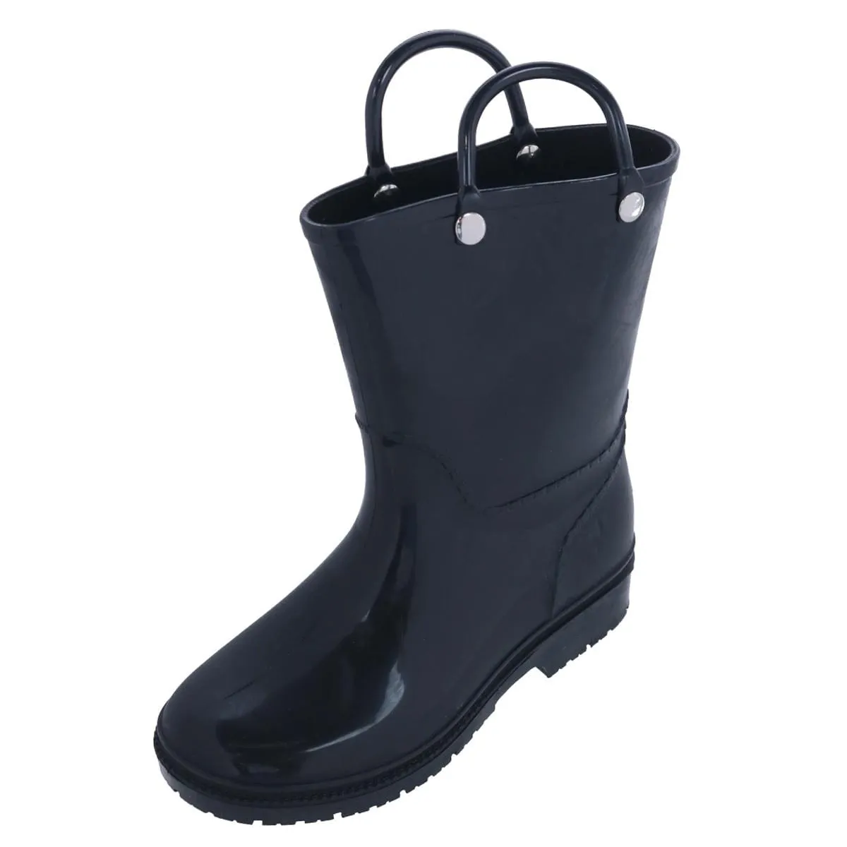 CTM® Kids' Solid Color Waterproof Rainboots with Handles