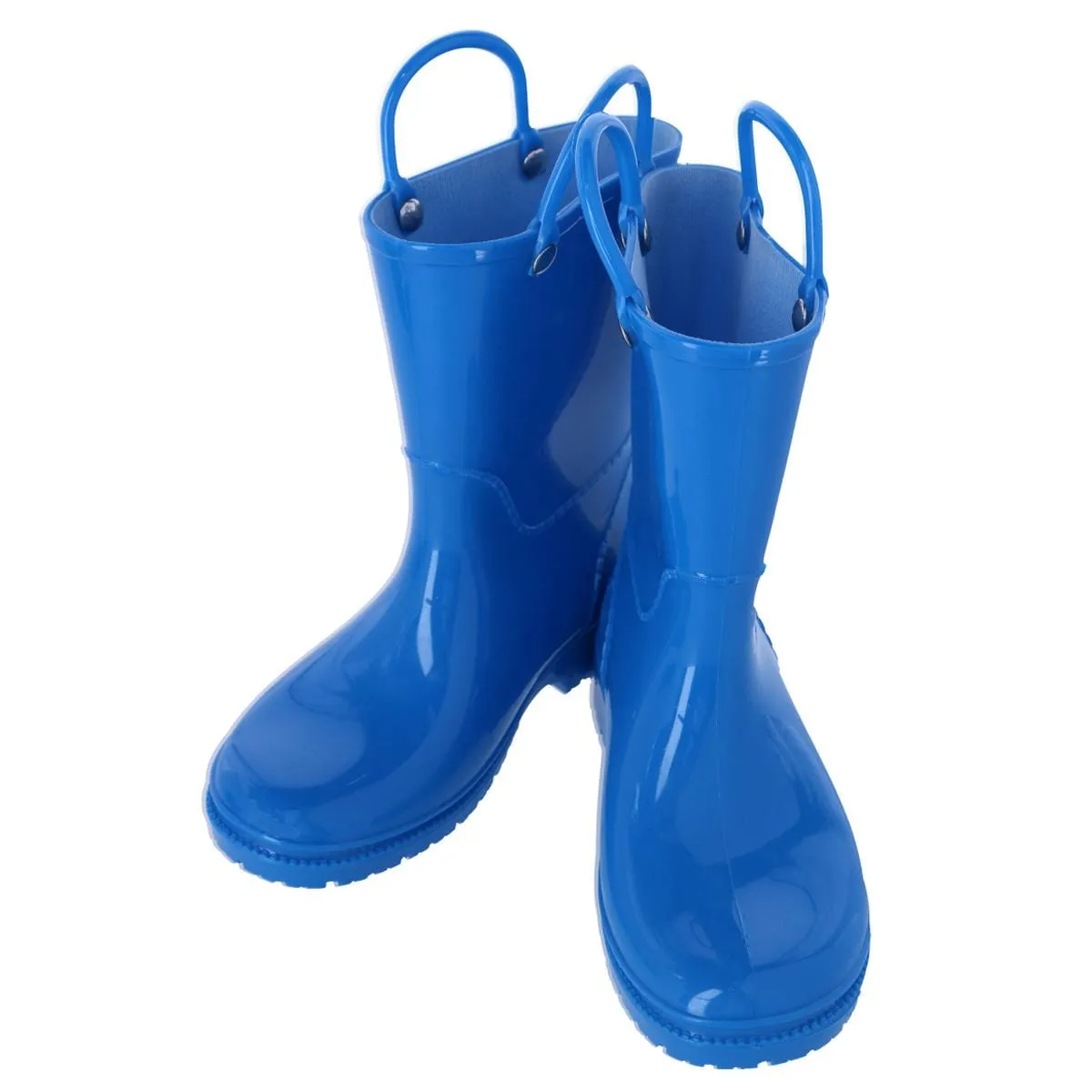 CTM® Kids' Solid Color Waterproof Rainboots with Handles