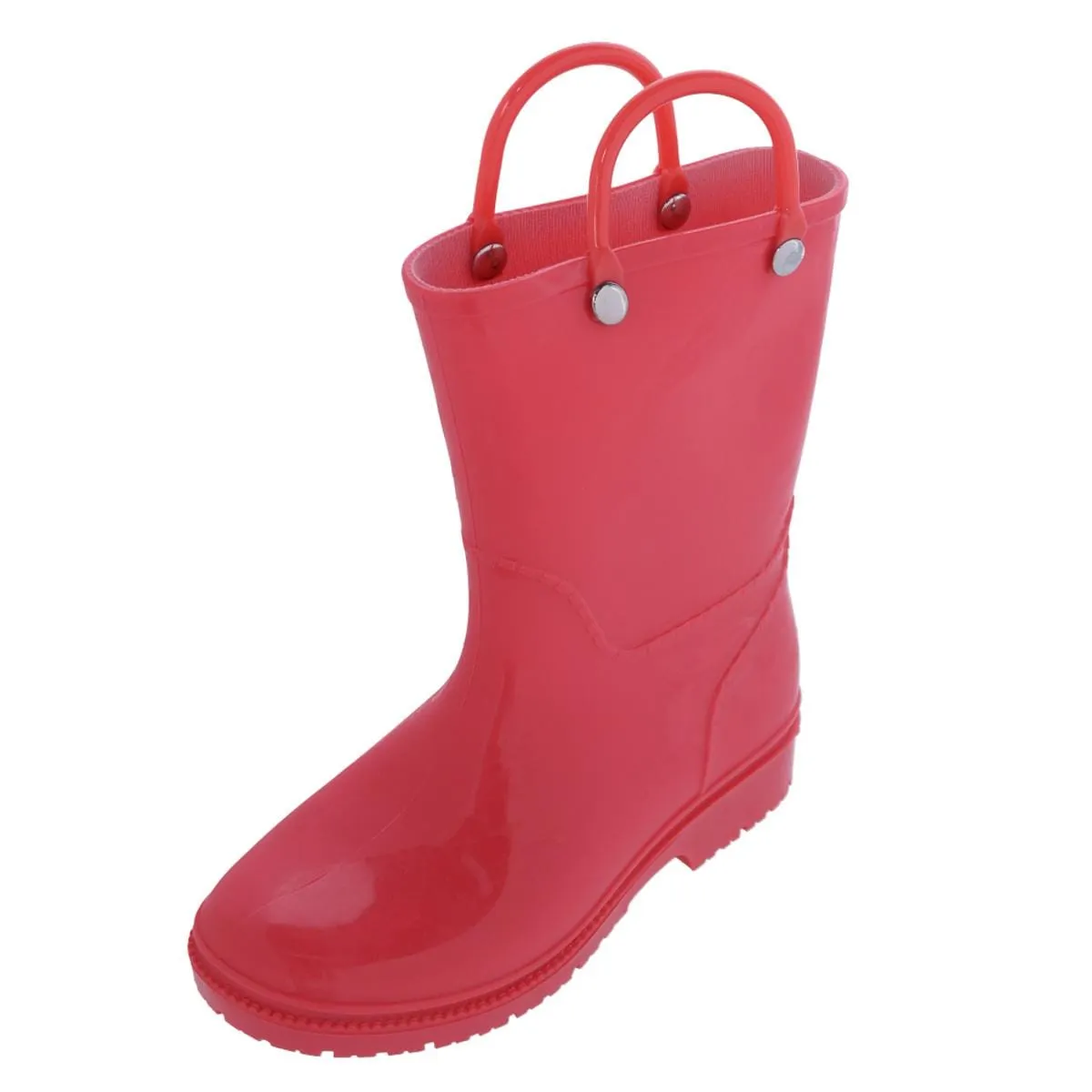 CTM® Kids' Solid Color Waterproof Rainboots with Handles