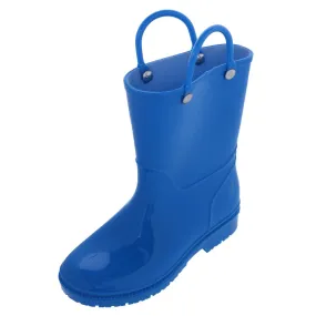 CTM® Kids' Solid Color Waterproof Rainboots with Handles