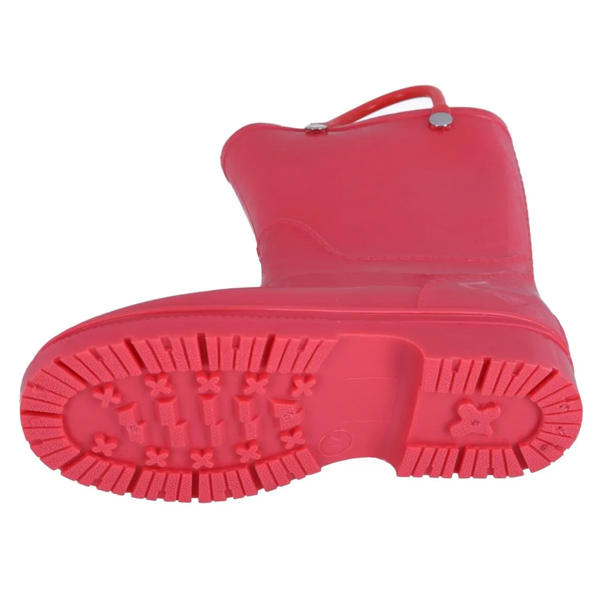 CTM® Kids' Solid Color Waterproof Rainboots with Handles