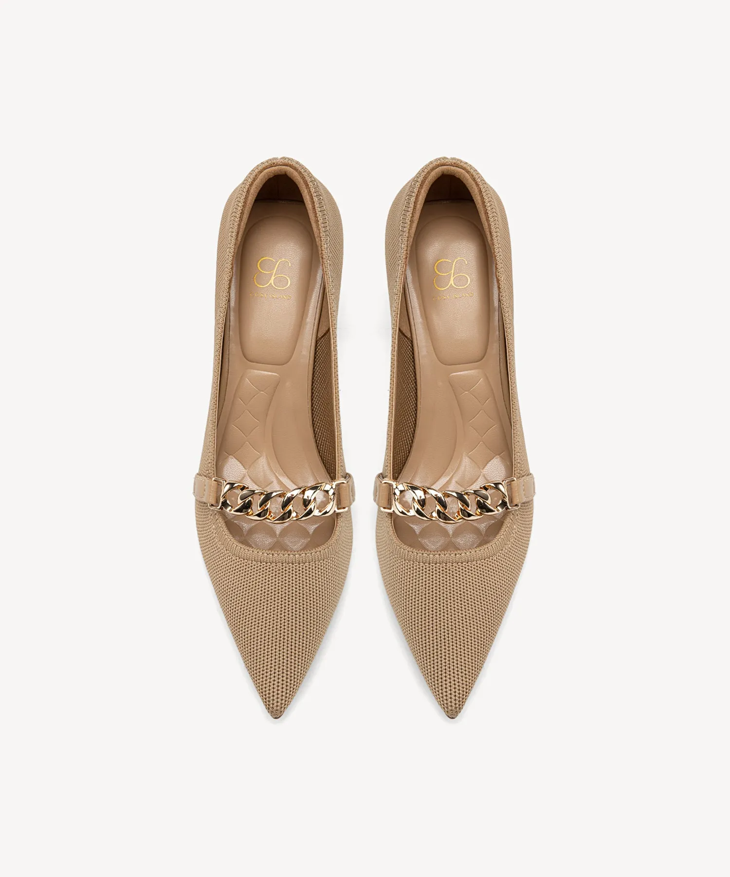 Elegant Chain Pointed Toe Heeled Pumps