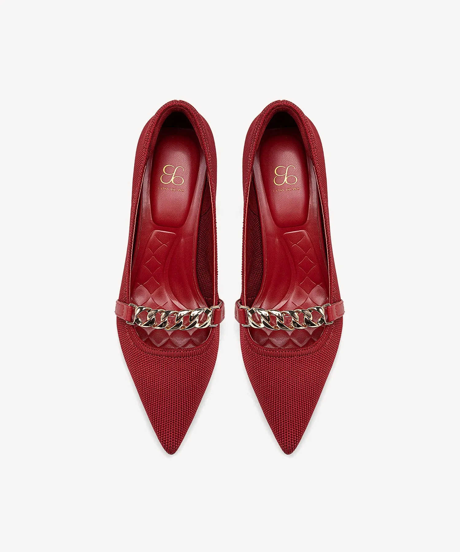 Elegant Chain Pointed Toe Heeled Pumps