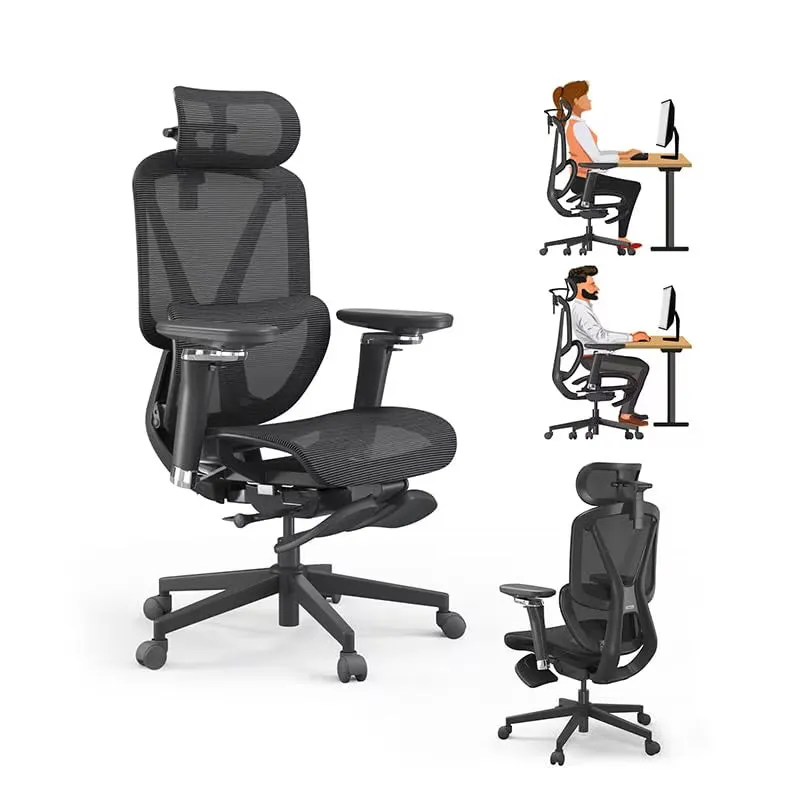Ergonomic High-Back Office Chair with Adjustable Height and Lumbar Support