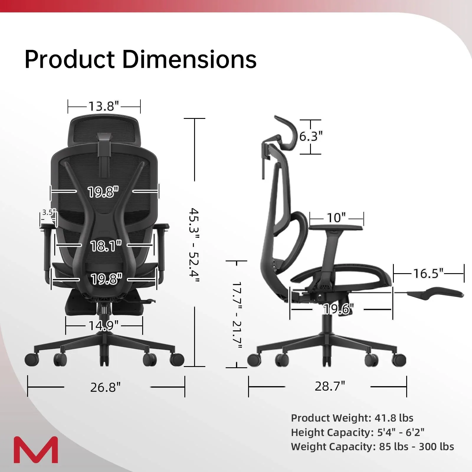 Ergonomic High-Back Office Chair with Adjustable Height and Lumbar Support