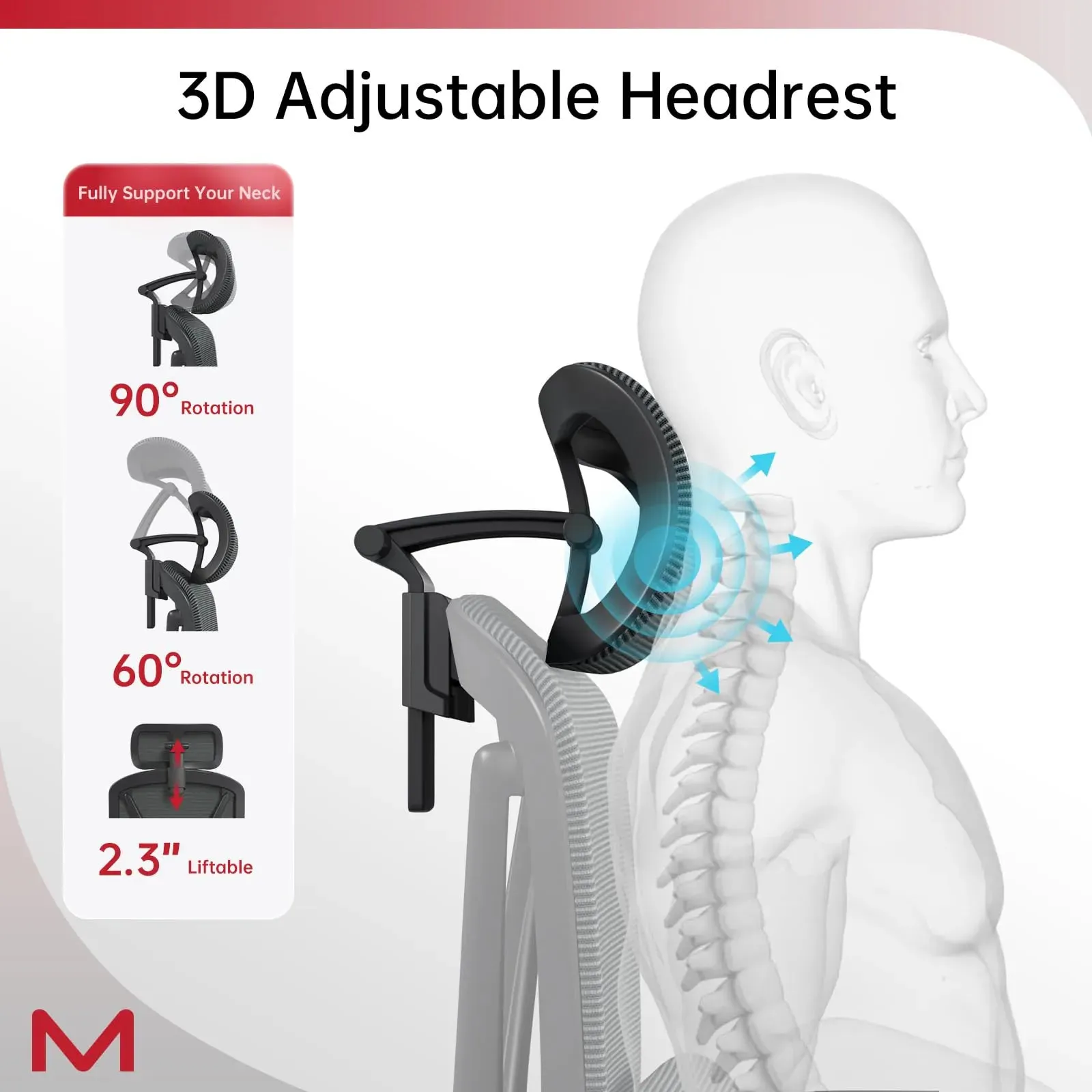 Ergonomic High-Back Office Chair with Adjustable Height and Lumbar Support