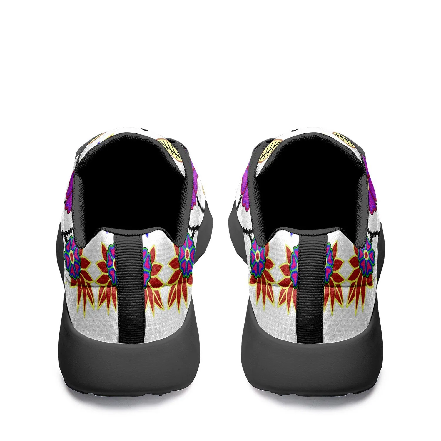 Floral Beadwork Seven Clans White Ikkaayi Sport Sneakers