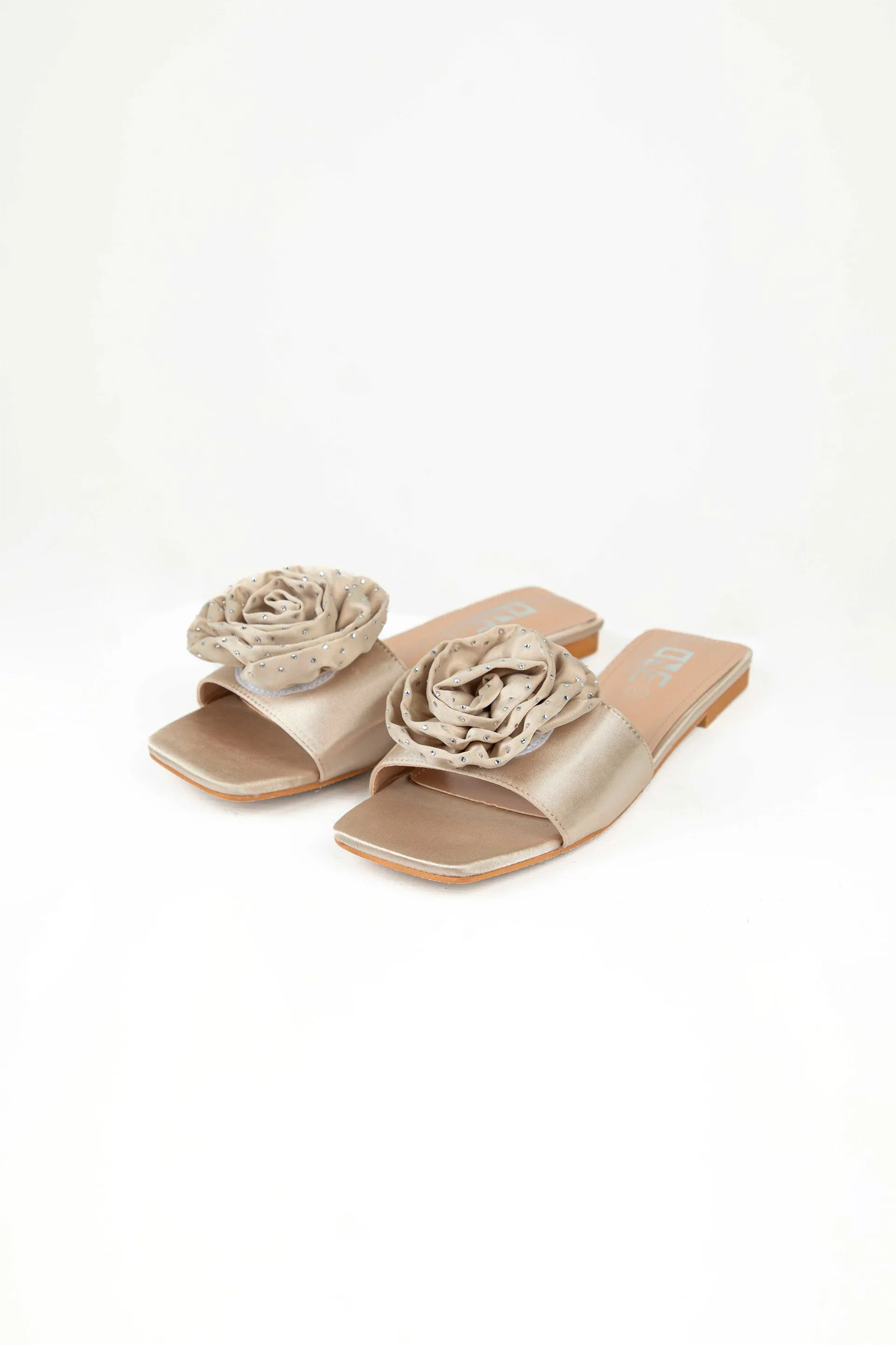 Floral Flats Beige