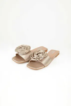 Floral Flats Beige