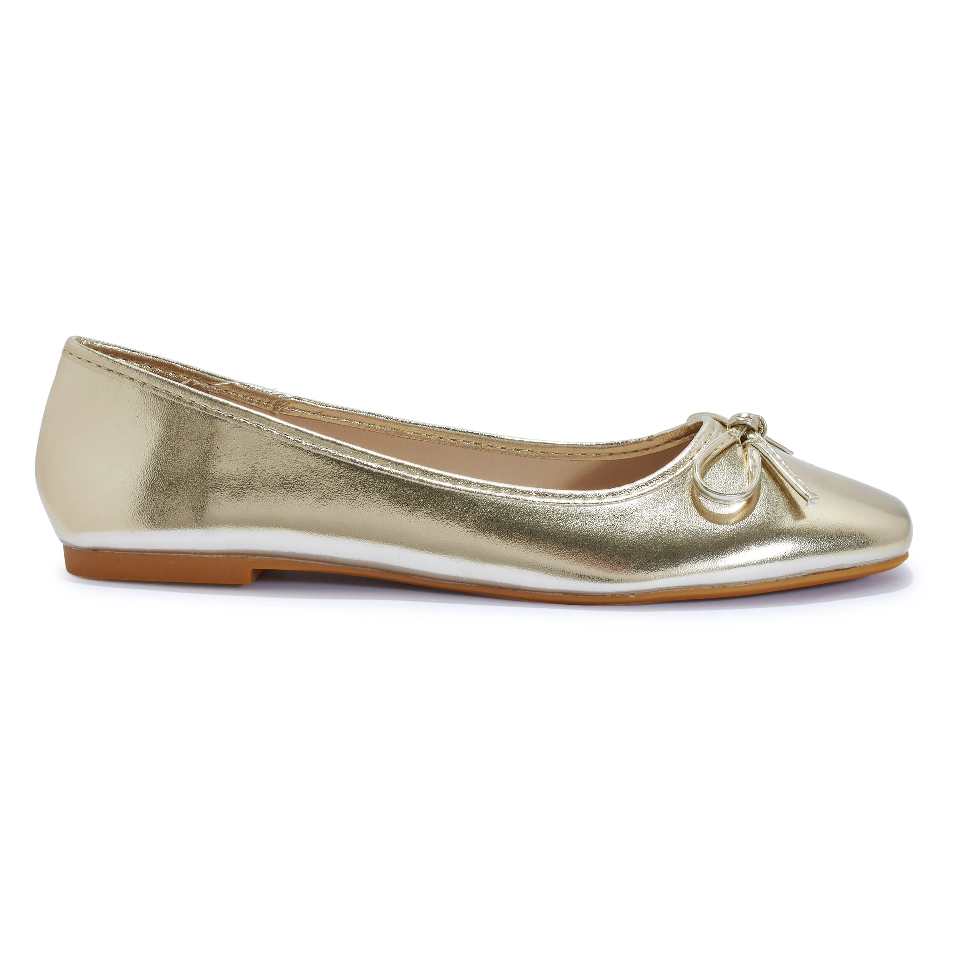 FONTAINE1 SQUARE TOE BOW DETAIL  BALLERINA PUMP