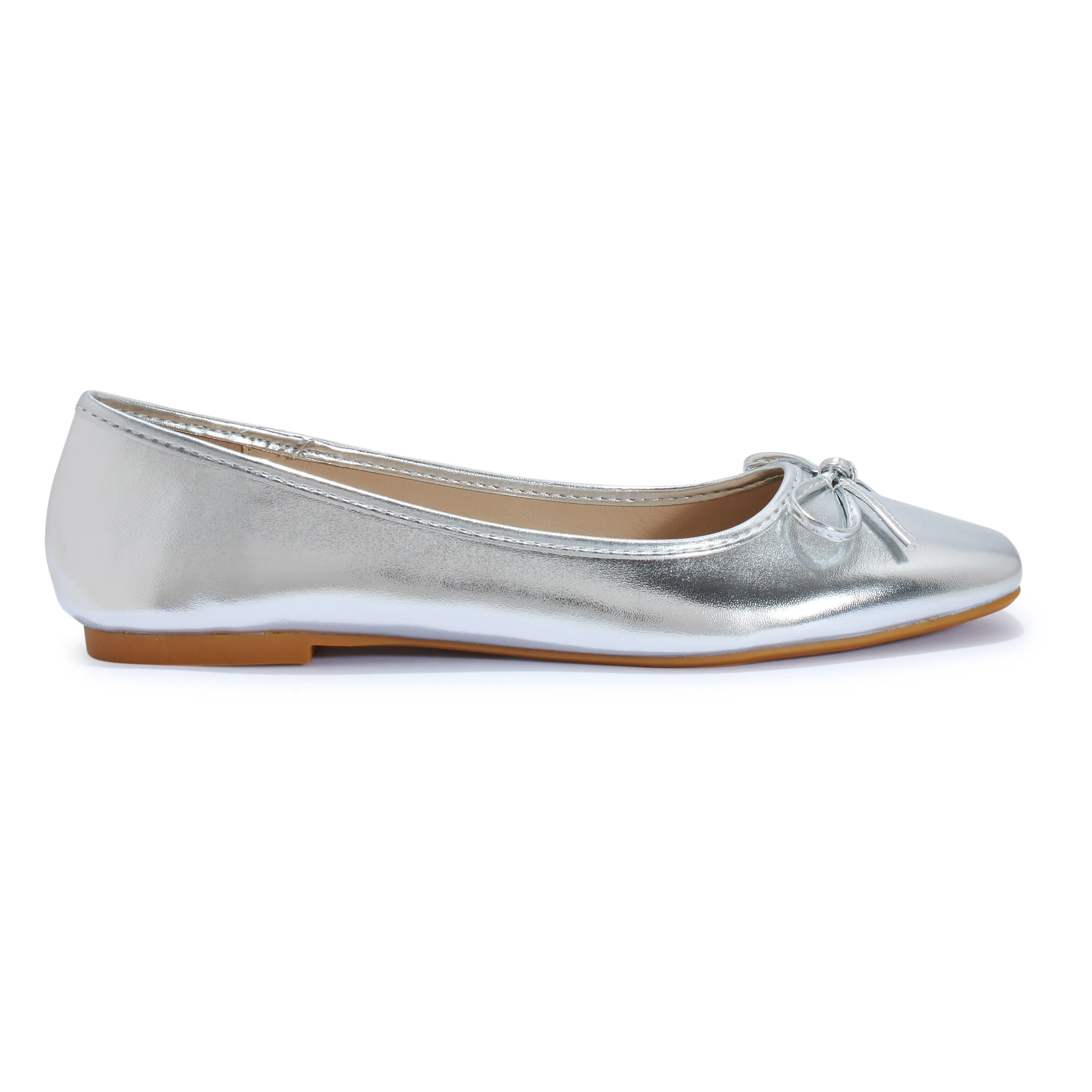 FONTAINE1 SQUARE TOE BOW DETAIL  BALLERINA PUMP