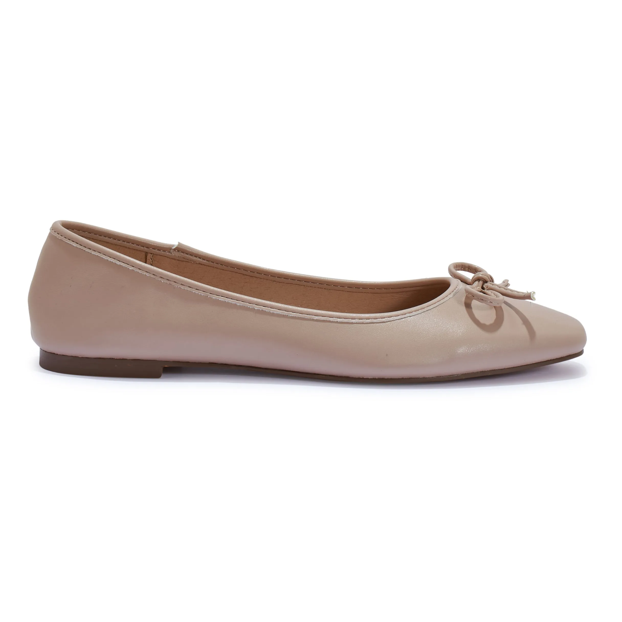 FONTAINE1 SQUARE TOE BOW DETAIL  BALLERINA PUMP