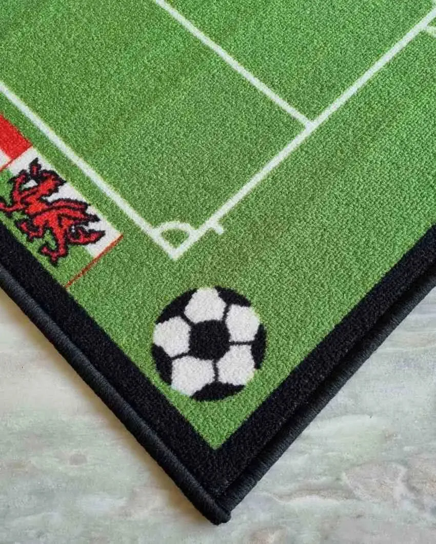 Football Field Sports Anti-Slip Nylon Kids Rug | 5 x 3 Feet