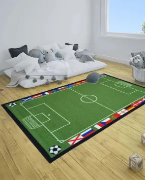 Football Field Sports Anti-Slip Nylon Kids Rug | 5 x 3 Feet