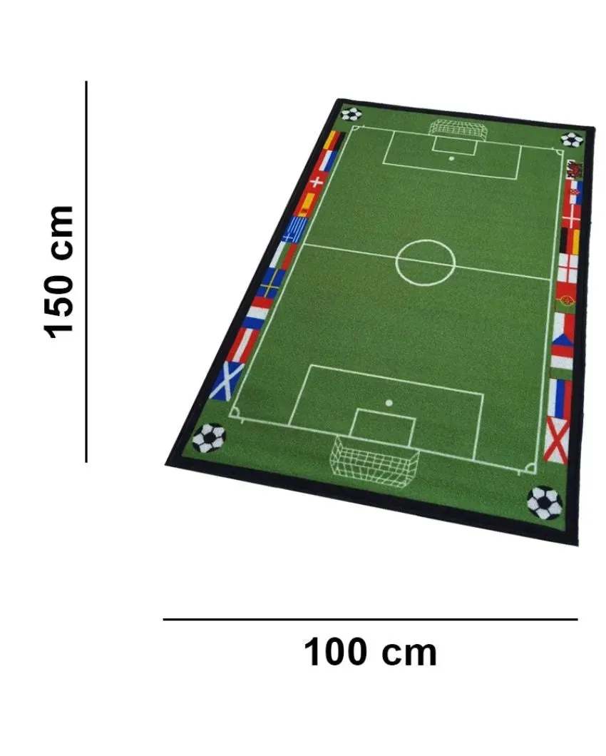 Football Field Sports Anti-Slip Nylon Kids Rug | 5 x 3 Feet