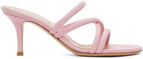Gianvito Rossi Pink Criss-Cross 70 Heeled Sandals