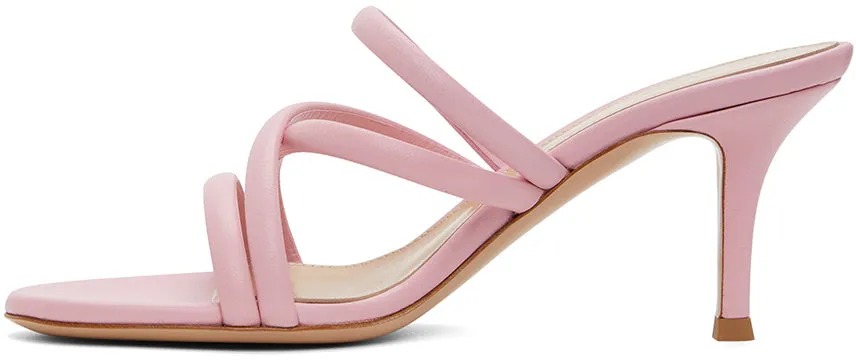 Gianvito Rossi Pink Criss-Cross 70 Heeled Sandals